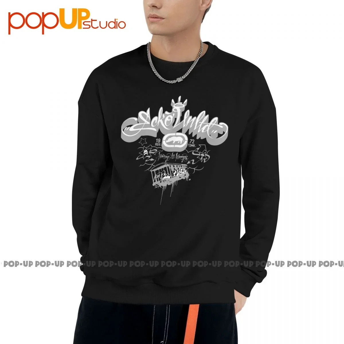 

Ecko_Unltd Graphic Sweatshirt Pullover Shirts Pop Retro Fashion Comfortable