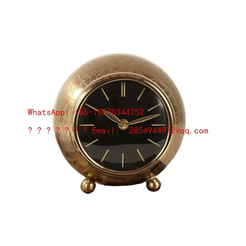 L     Retro Desktop Entrance Art Ornament Table Clock Personalized Handmade Old Clock