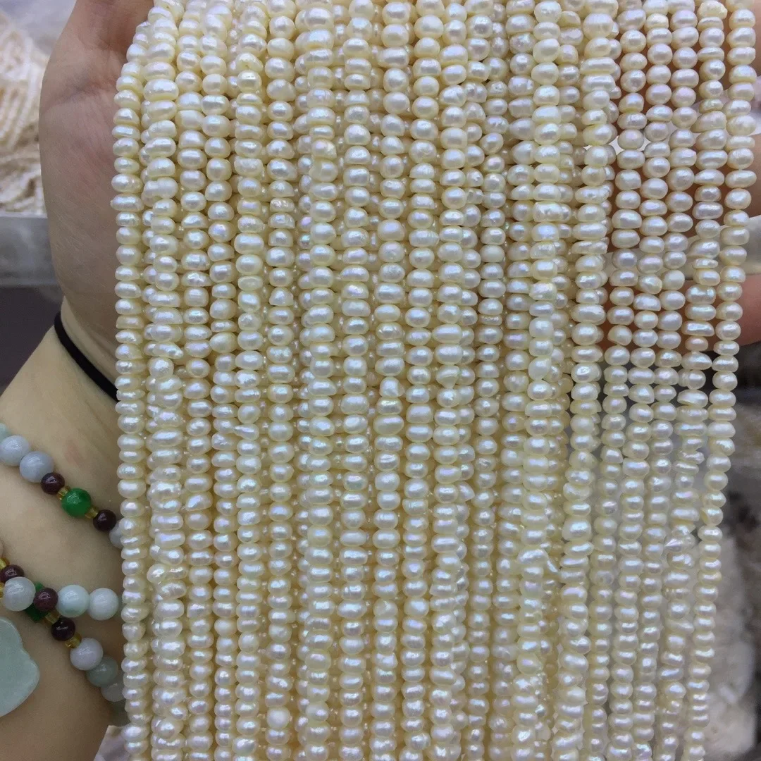 4-5MM Flat Round Micro-flaw Freshwater Natural Pearl Loose Beads Beaded Work in Progress Wholesale Necklace Bracelet