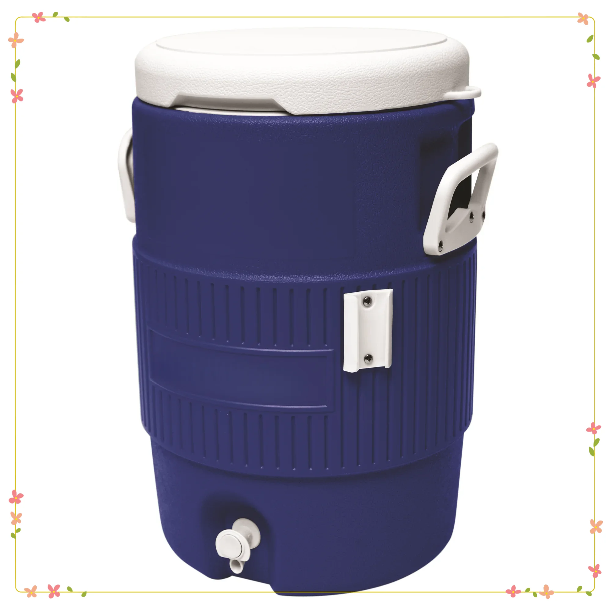 Refrigerador de bebidas resistente azul de 5 galões, dispensador de bebidas isolado para festas, eventos e uso externo, design portátil