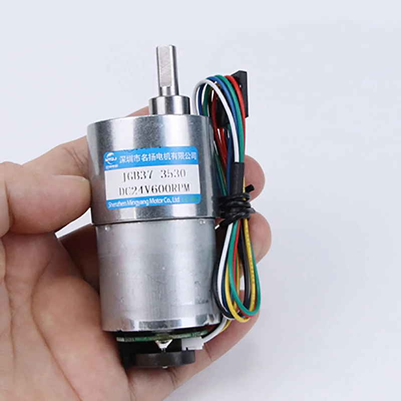 Micro moteur à engrenages 24V 12W DC, avec encodeur Hall, vitesse réglable 37MM, moteur électrique CW CCW JGB37-3530B