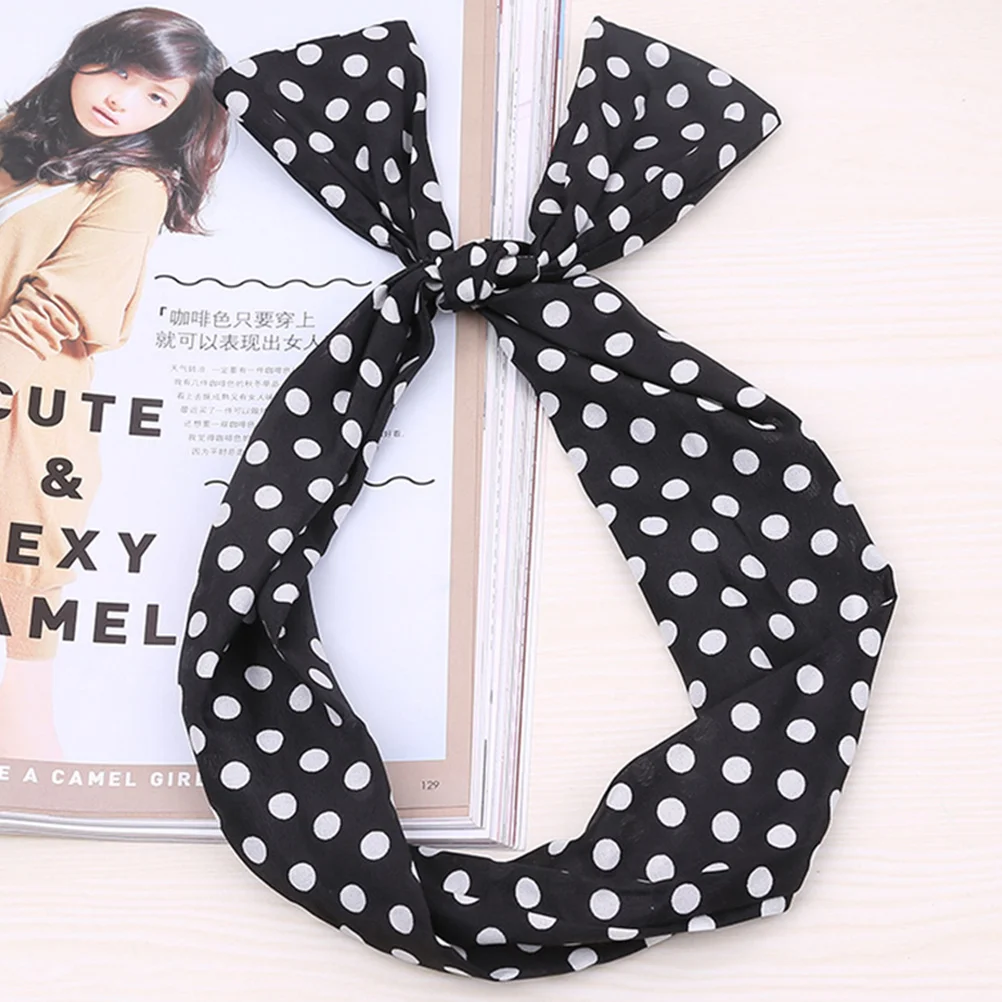

2Pcs Dot Print Hair Wraps for Women Fashion Wide Headbands Comfortable Elastic Hairbands for Running Shower Facial Mask