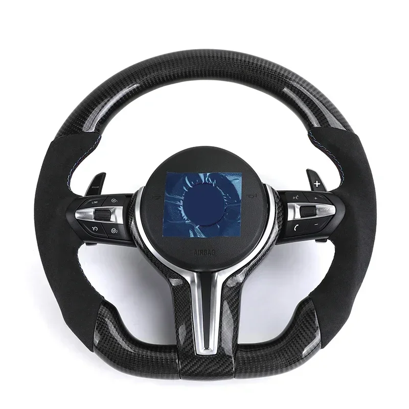 Non-slip Alcantara Leather Carbon Fiber M Sport Steering Wheel for BMW F25 F82 F45 X5 E53 E46 E92 M3 X1 F48 X3 F25 X3 E83 Z3 Z4