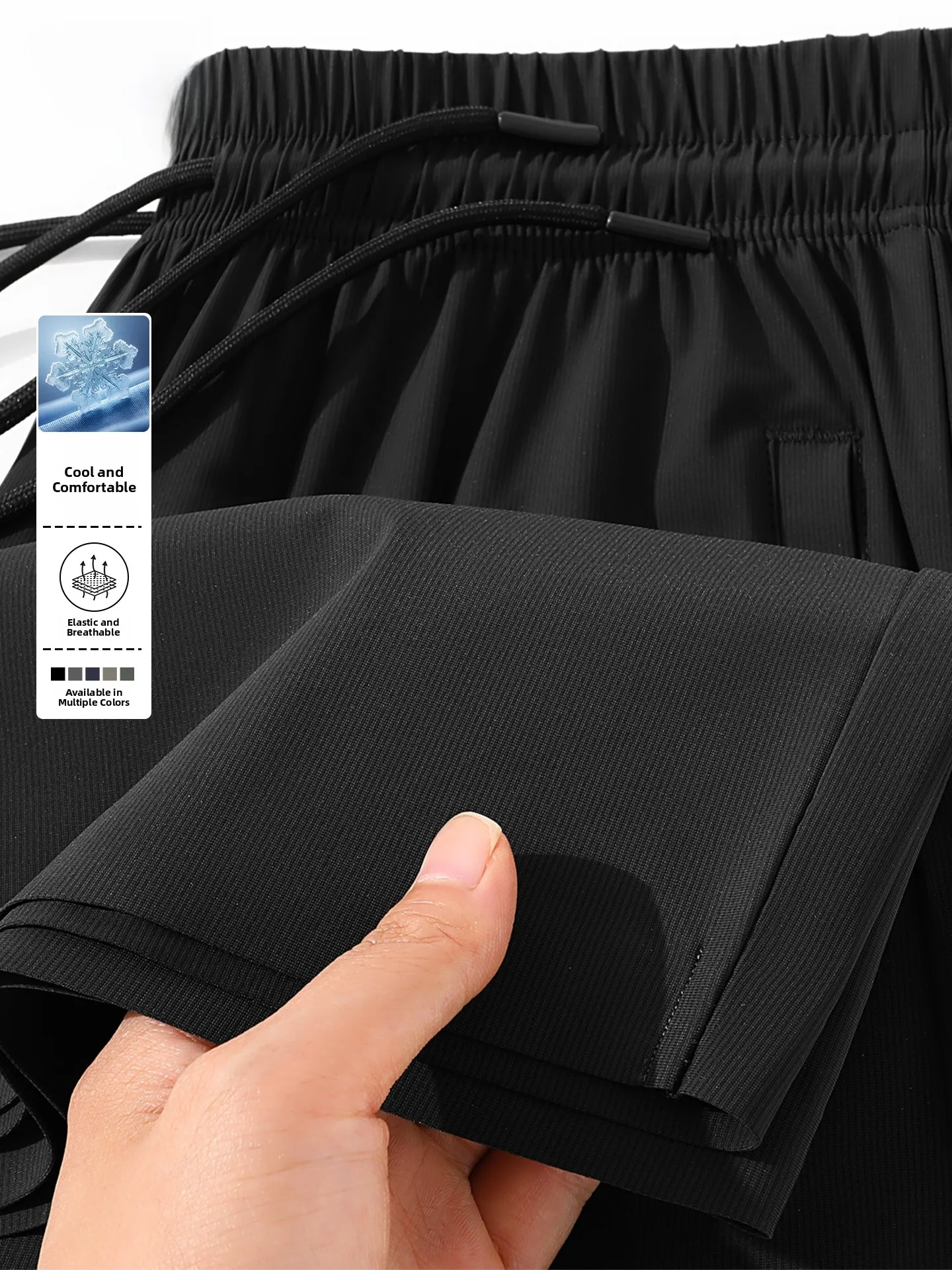 

Bal Men's Ice Sensation Breathable Casual orts Summer Outdoor Fitn Loose Fit Five-Quarter Length High Elastici