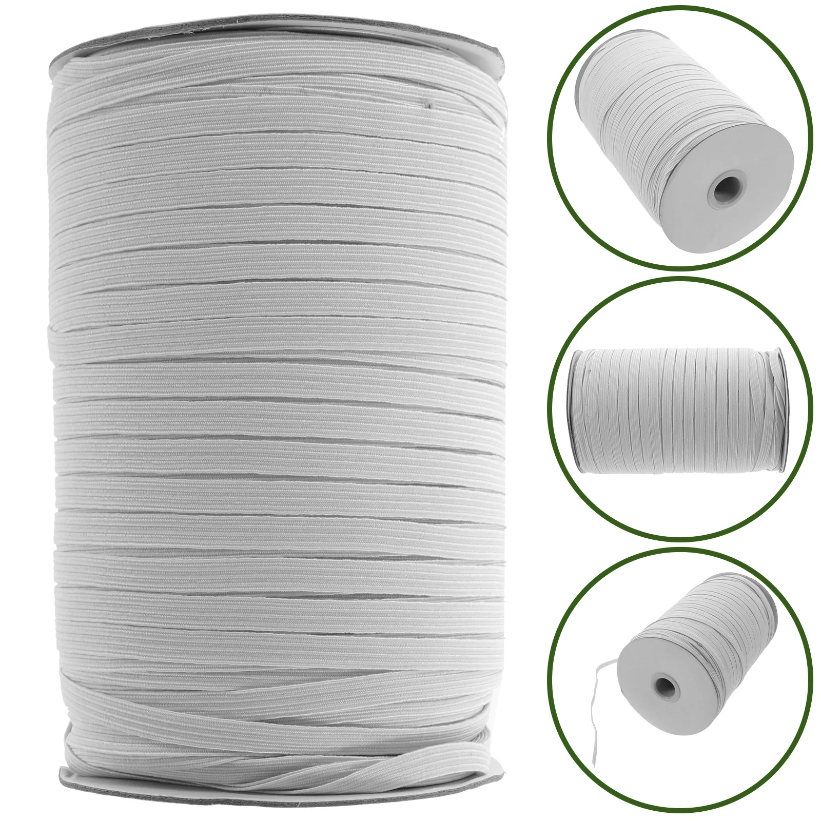 

6mm Elastic Black White Thick Mask Bedding 180m Elastic Cord For Sewing Roll Wide Ribbon Sewing Craft Accessories