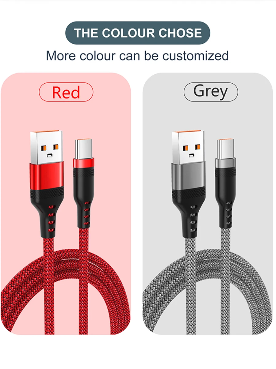USB TYPE C-kabel 5A Supersnelle oplaadkabel voor iPhone 15 16 17 Volledig bereik Huawei Samsung oppo oneplus Universele USB C-verlenging - afbeelding 2