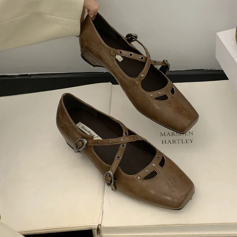 

Bow Women Ballet Flats Shoes Square Toe Shallow Fashion Loafers Shoes Dress New 2025 Autumn Designer Elegant Zapatillas Mujer