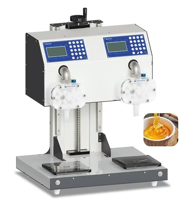 7X Double Head Automatic Honey Filling Machine, Viscous Liquid Self-priming Gear Pump Flow Filling Machine