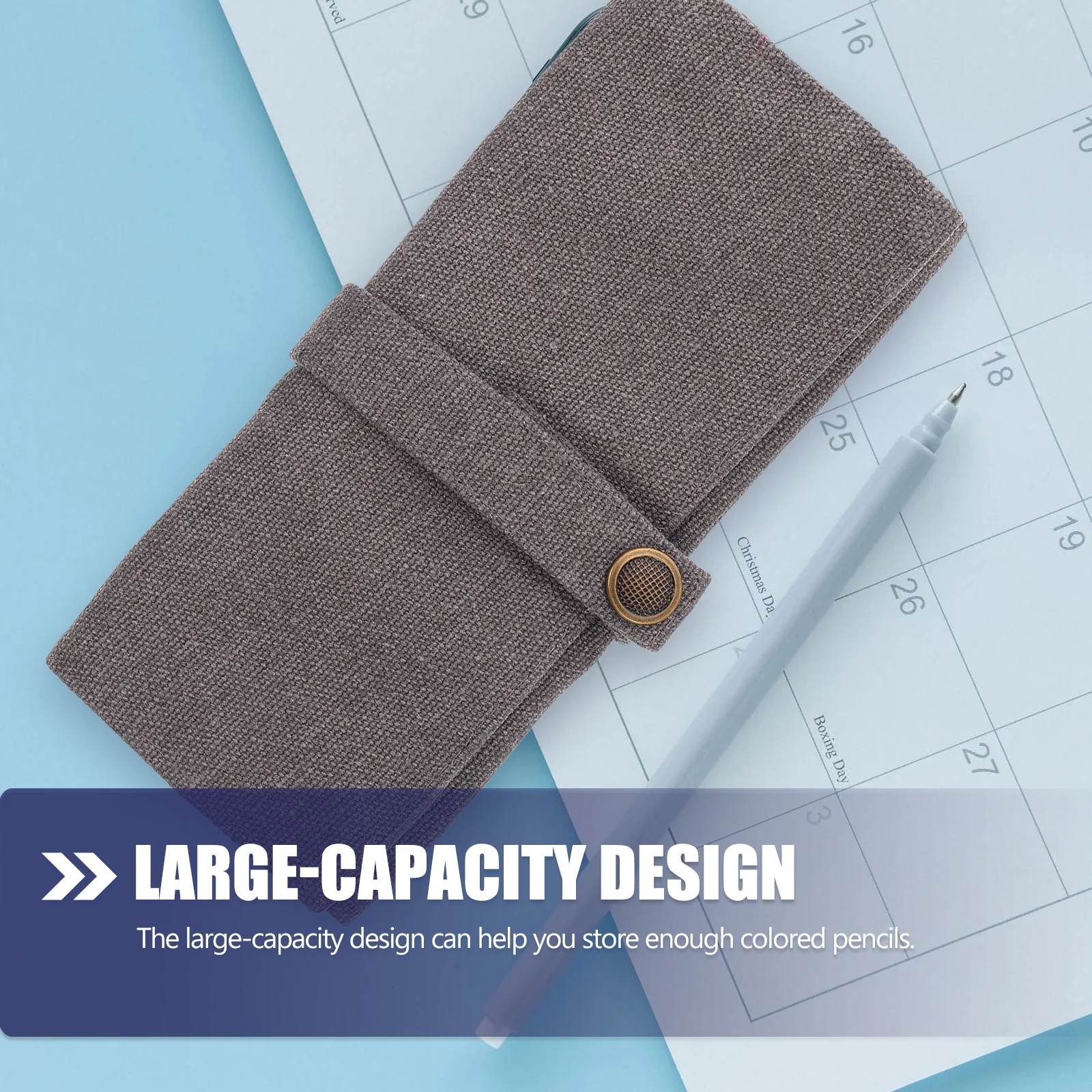 

Canvas Pencil Case Durable Roll Up Bag Large Capacity School Supplies Storage Portable Design Writing Drawing Painting