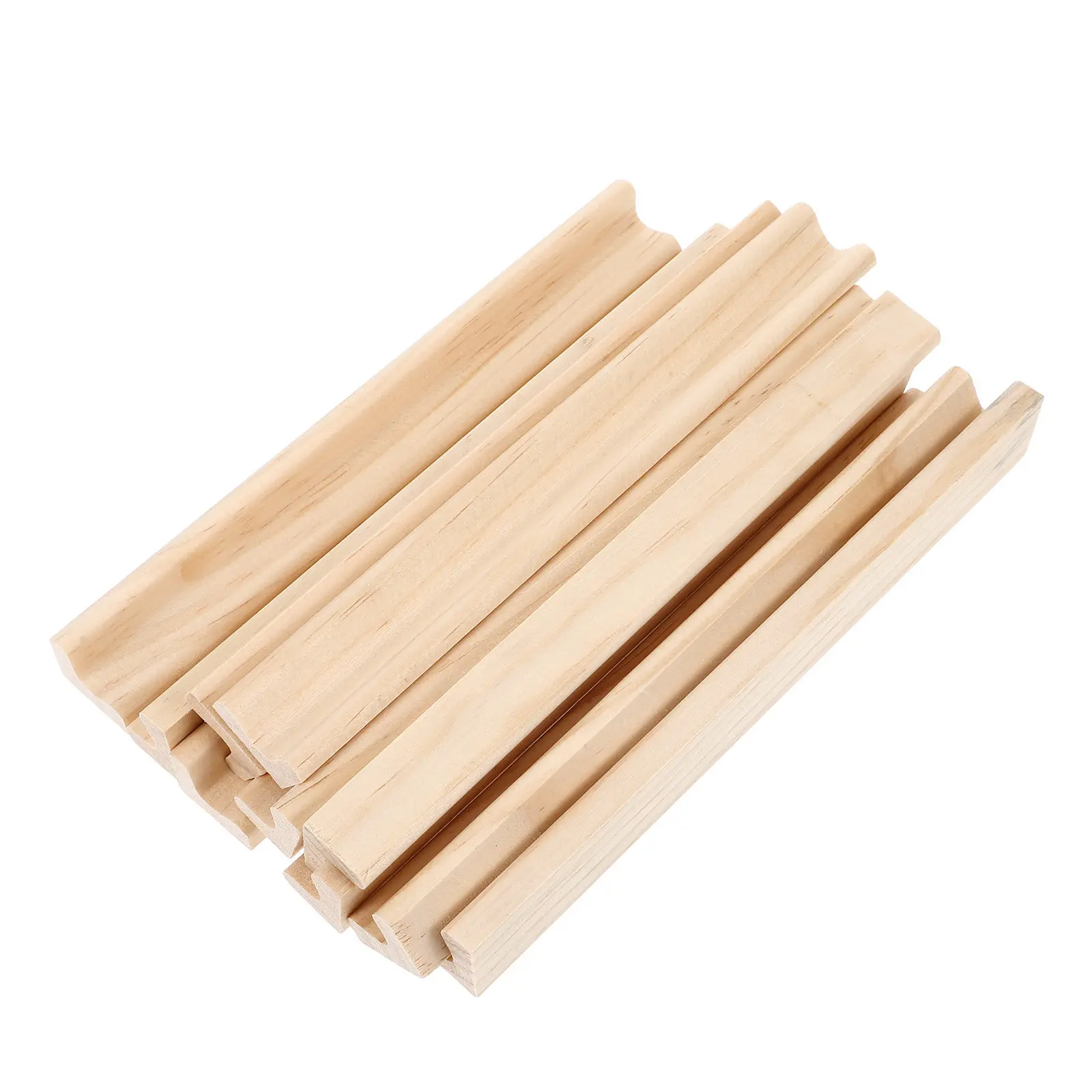 10Pcs Wooden English Letters Bracket 19Cm Natural Wood Color Letters Base Learning Display Rack DIY Wood Crafts Decor for