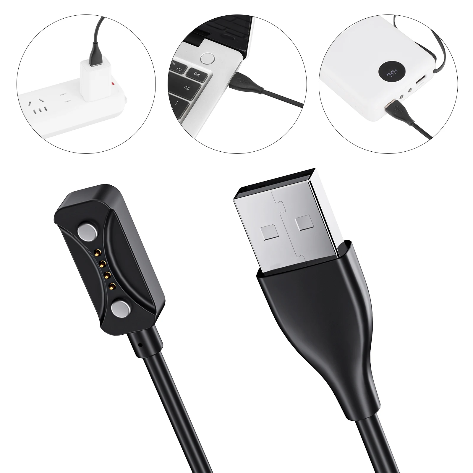 

Магнитный USB-кабель для зарядки, 1 м, адаптер для зарядного устройства, 5 В, 1 А, адаптер для док-станции для умных часов, провод для зарядки для Polar Pacer/Pacer Pro