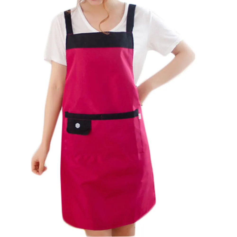 

2022 New Adjustable Apron For Women Waitress Hotel Restaurant Chef Waiter Baking Pinafore With Pockets Kitchen Cook Uniform Gift