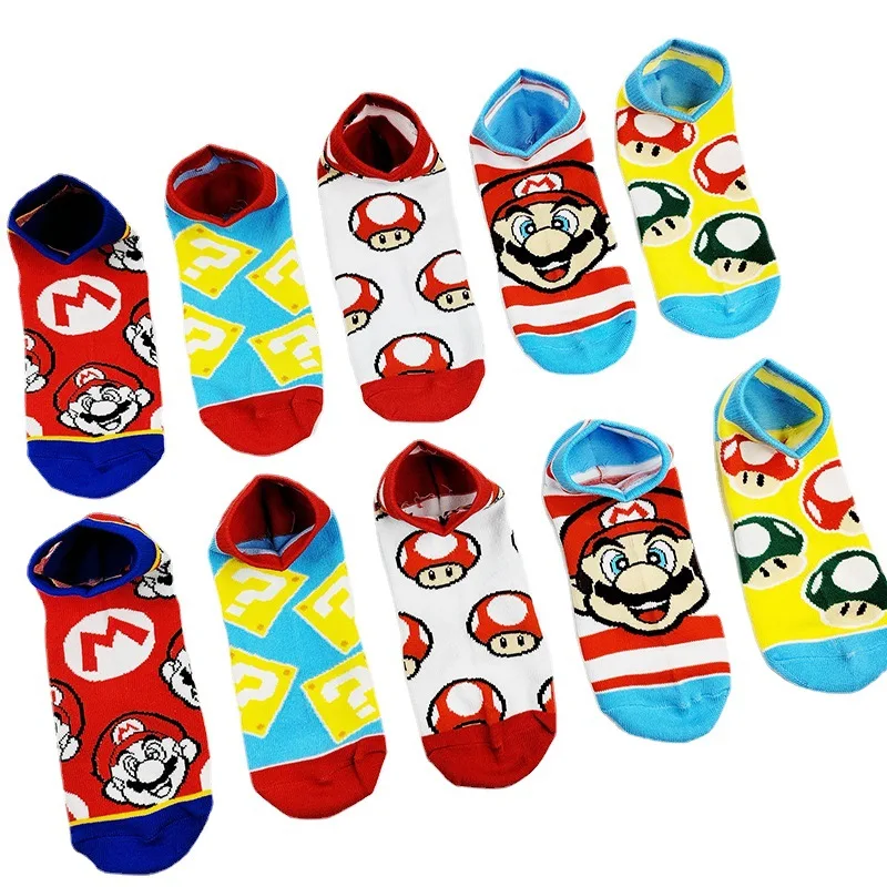 2023 New Super Mario Bros Spring and Summer New Cotton Socks Cartoon Personalized Versatile Short Socks Low Waist Socks Gifts