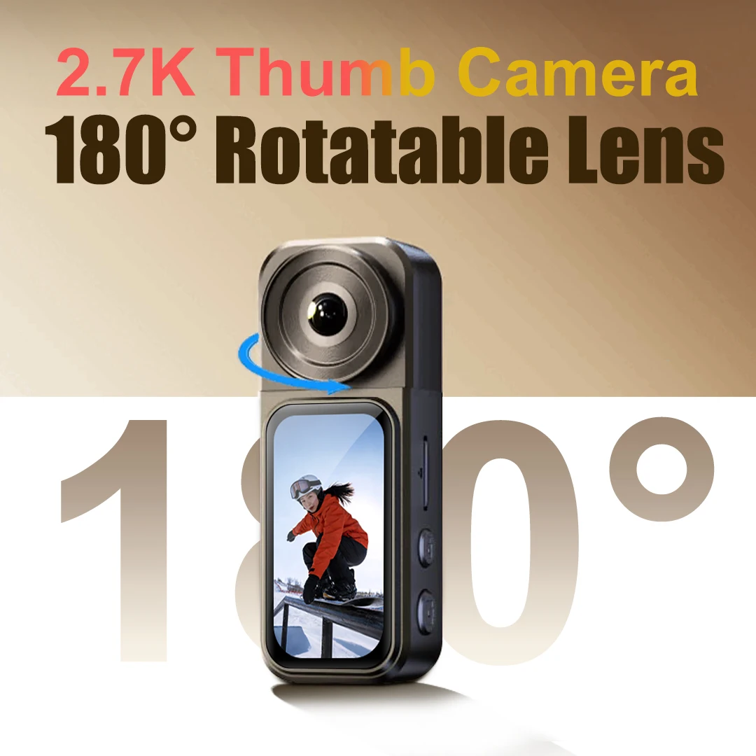 

Экшн-камера Famue Quest 1 Mini с видео 2.7K HD, 180° ° Поворотный объектив, сильная магнитная фиксация для видеоблогов/велоспорта