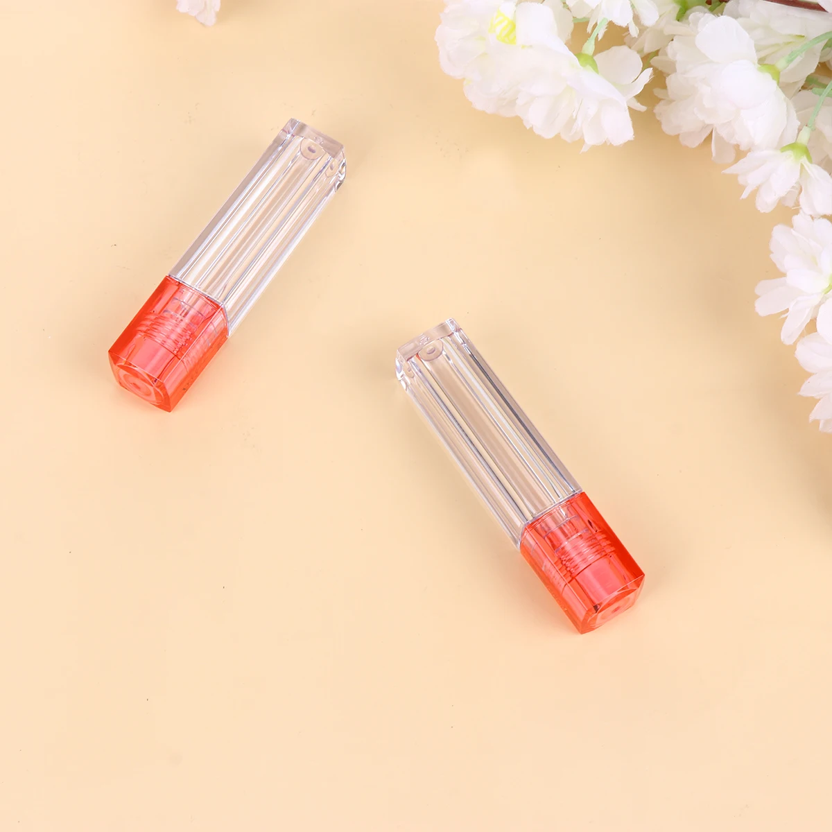 

1 Set 10Pcs Hydrating Lip Oil Vials Moisture Lip Refillable Roll-On Bottle Lip Oil Vials with Lid (Red Cap)