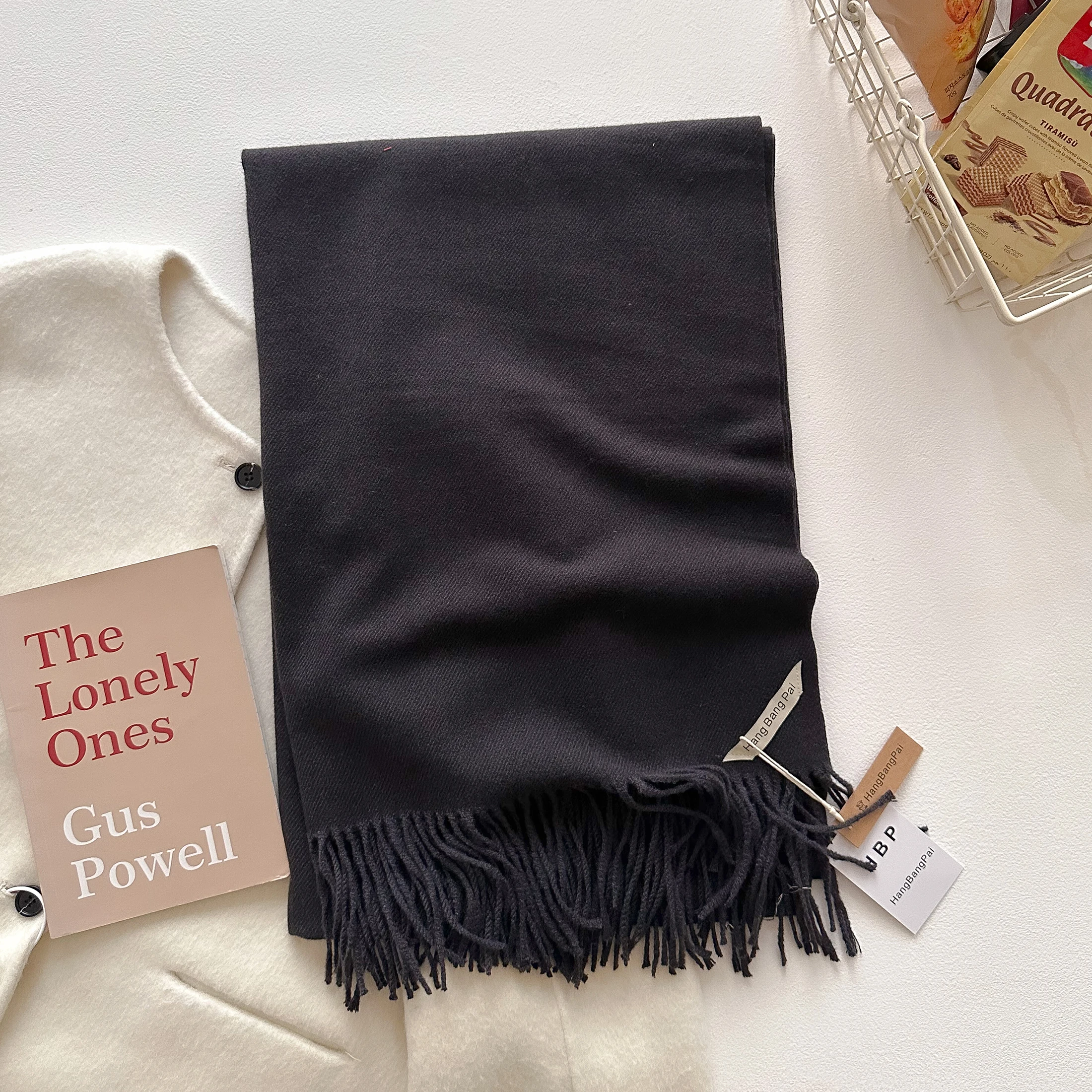 2023 neue Winter Wolle Schal Für Frauen Lange Warme Kaschmir Schals Hijab Solide Dame Schal Wrap Weibliche Pashmina Bandana Kopf schals – Detail 15