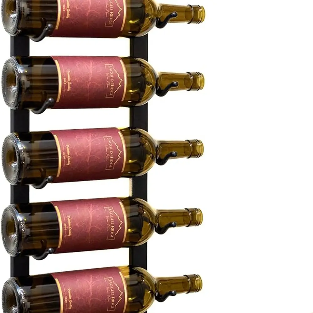 

Modern Matte Black Wall-Mounted Wine Rack for 9 Bottles - Space-Saving Design by Canadian Enthusiasts
