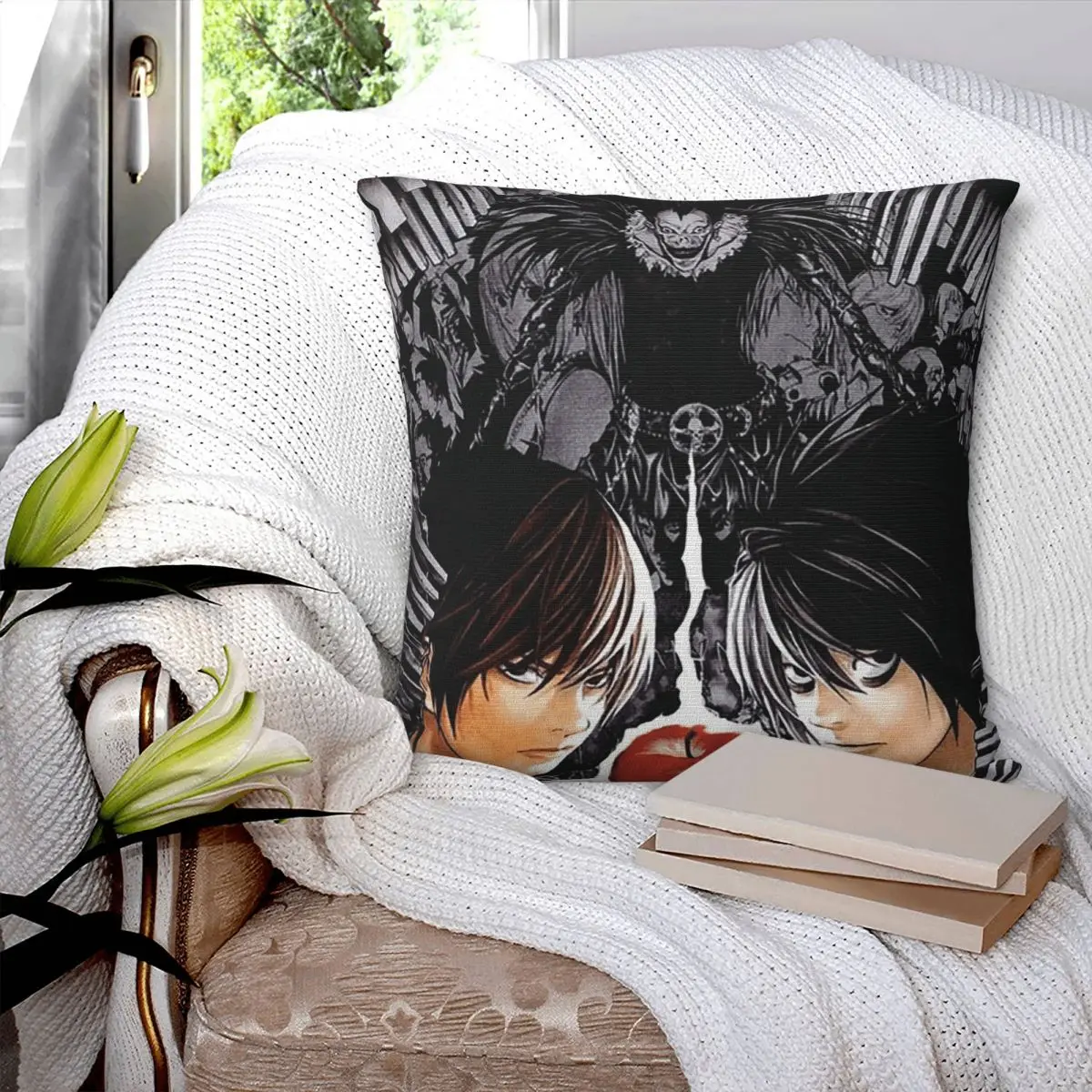 Anime Death Note Misa Amane Square Pillowcase Cushion Cover Pillow Case Throw Pillow Cover for Home Bedroom Car