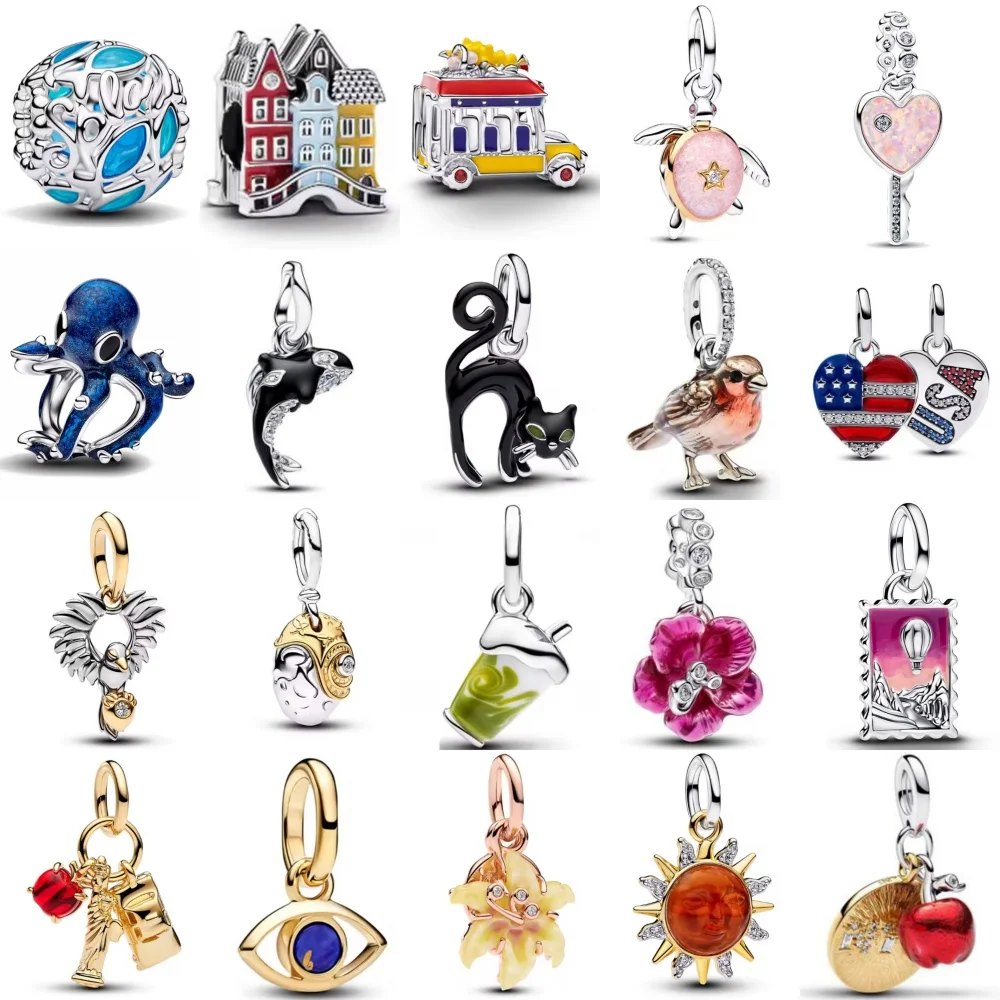 Hot Selling 925 Silver,Shell,Octopus Bead Cup,Flower,Sun Pendant,Fit Original Bracelet, DIY Accessories,Exquisite Jewelry ﻿ - view 3