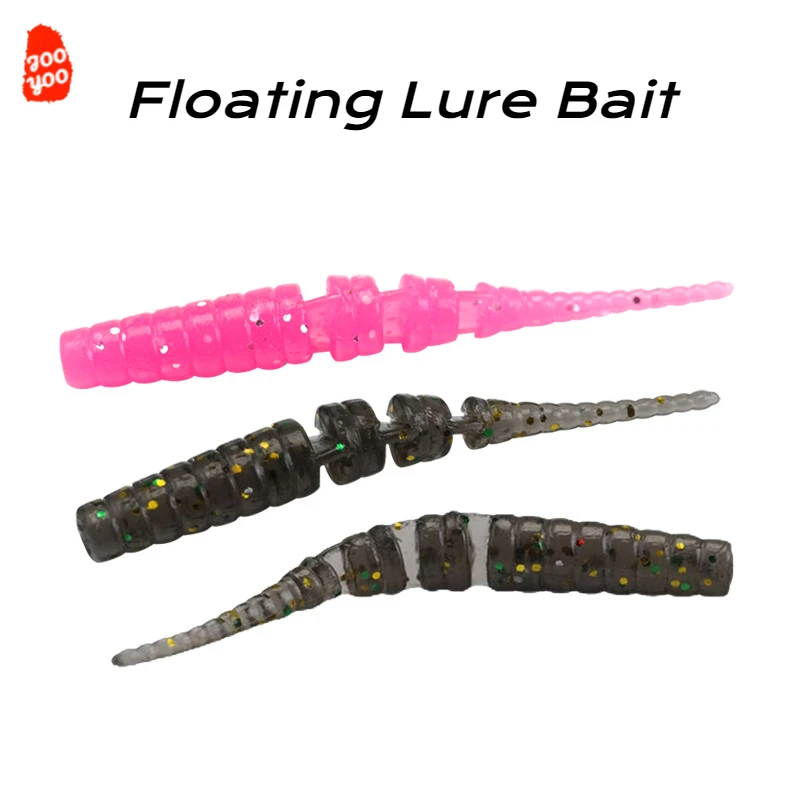 50PCS Angeln Lockt Micro-objekt Weichen Köder Schwimmenden Wasser Multi-abschnitt Nadel-schwanz Wurm Plus Fisch wurzel Angeln Falsche