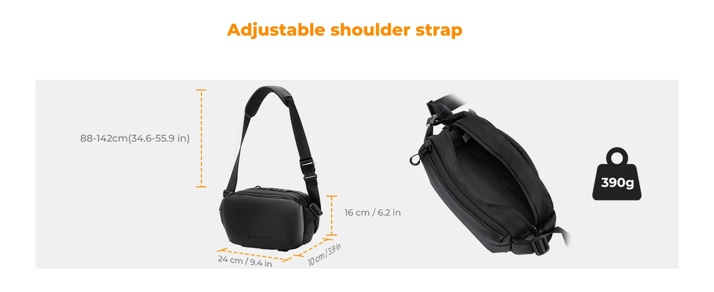 K&F CONCEPT 4L Camera Sling Bag Lightweight Travel Photography Shoulder Bag For Canon Sony DSLR SLR Camera Case Tripod Holder