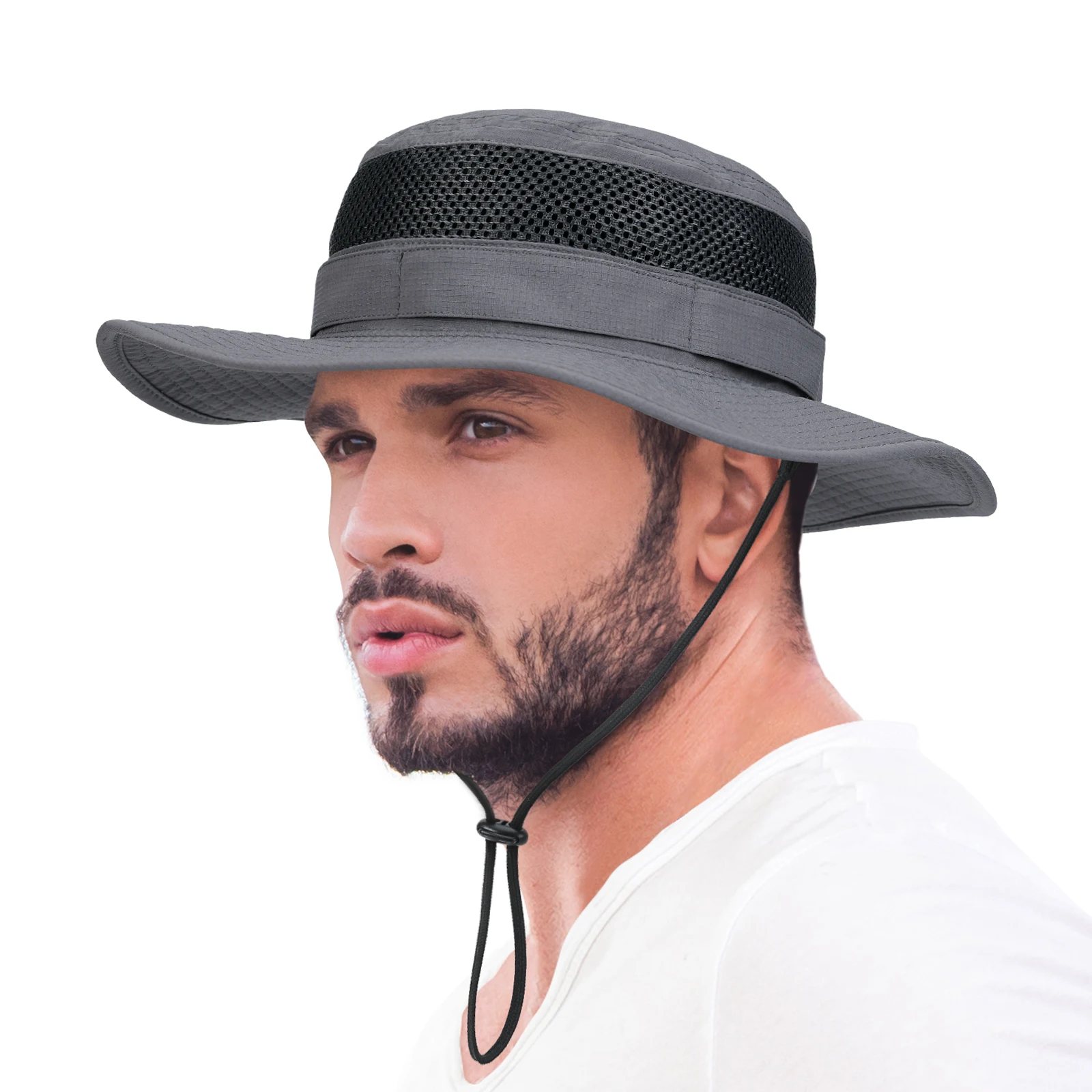 JANGOUL Kühlender Sonnenhut für Männer und Frauen, Eimerhut mit breiter Krempe, faltbarer Boonie-Hut zum Angeln, Wandern, Garten, Safari, Strand