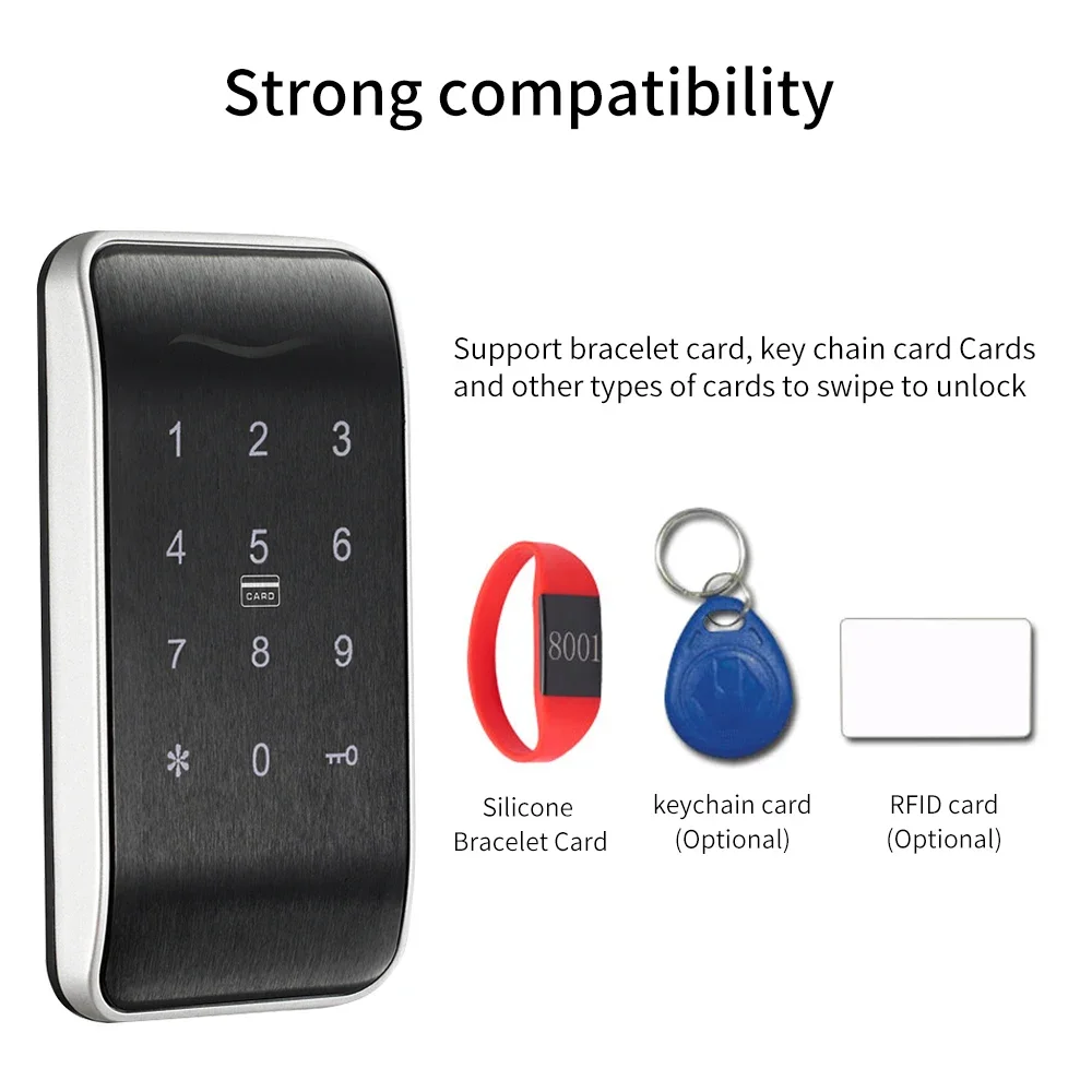 TTLOCK APP Keyless Touch Access Control Keypad Password RFID Card Key Metal Digital Sauna  Electronic Lock For Cabinet Lockers