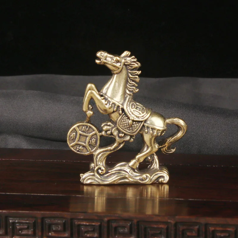 Brass Coins Horses Desktop Ornaments Twelve Zodiac Animals Horse Crafts Home Decoration Antique Decoration Desk Accessories