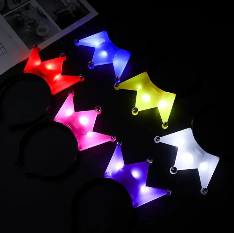 Colorful Princess Tiara Crown LED Flashing Headband Kids Adults Light Up hair Accessories Rave Glow Party Supplies ni444