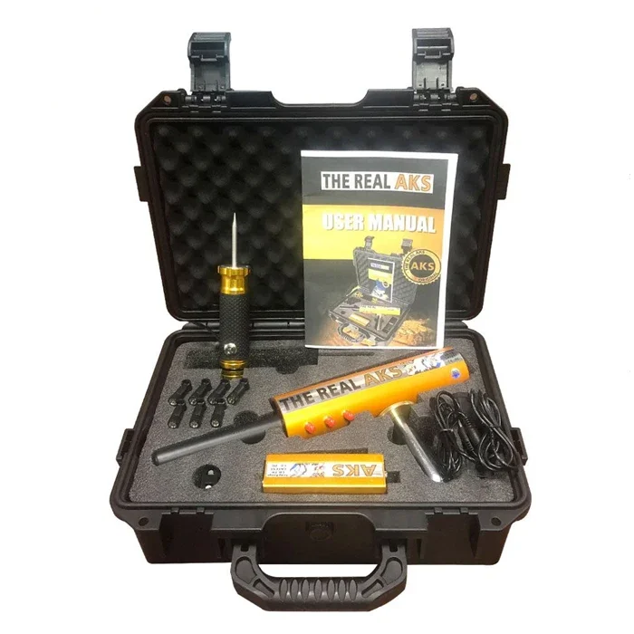 005 Real Gold AKS Metal Detector with Filter and Original Case for Silver Gem Diamond Underground Long Range Detect