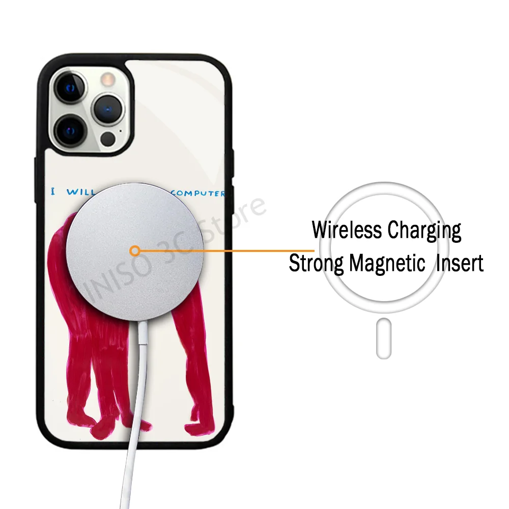 Art David John Shrigley Visual Phone Case Strong Magnetic For IPhone 15 14 13 Pro Max 11 12 Mini For Magsafe