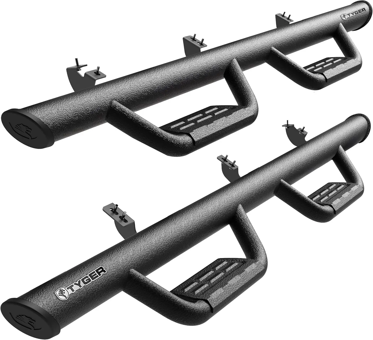 Textured Black Drop Step Side Rails for 2024-2026 Toyota Tacoma Double Cab (Hybrid Compatible) - Running Boards
