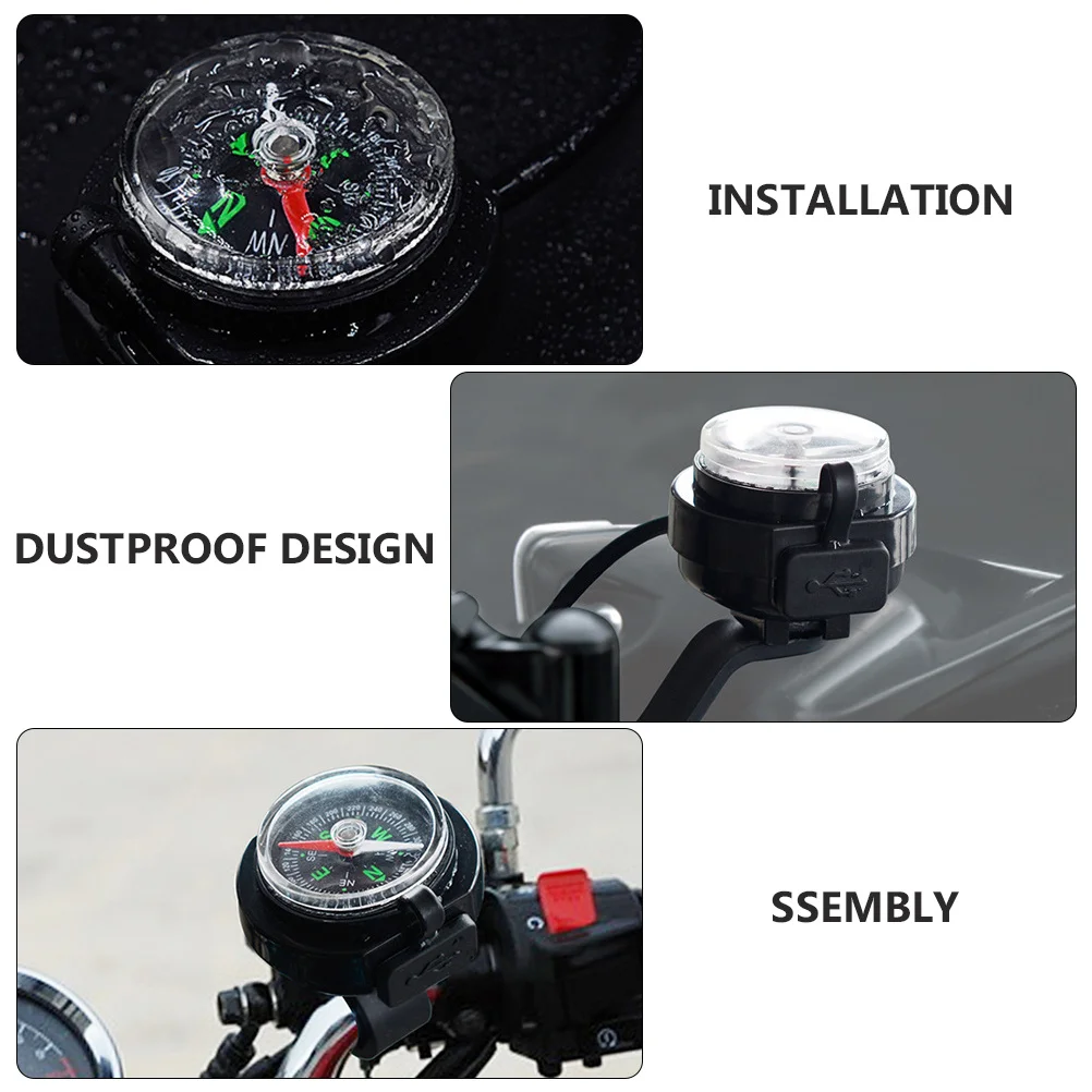 

Motorcycle Usb Waterproof Handlebar Mount For Phone With Compass Motorbike Parts Mobile Phones Charging Device