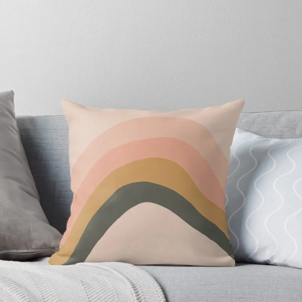 Pastel Rainbow Muted Blush Pink Neutral Color - Illustration by Morgan Harper Nichols Throw Pillow Marble Cushion Cover pillow