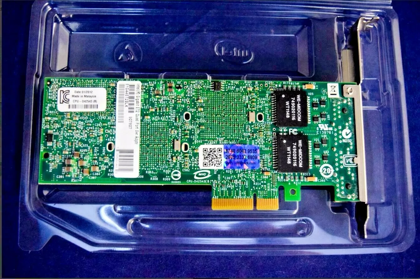 

E1G44ET2 ОРИГИНАЛЬНЫЙ PRO/1000 ET2 1GbE QUAD PORT PCI-E NIC E1G44ET2BLK
