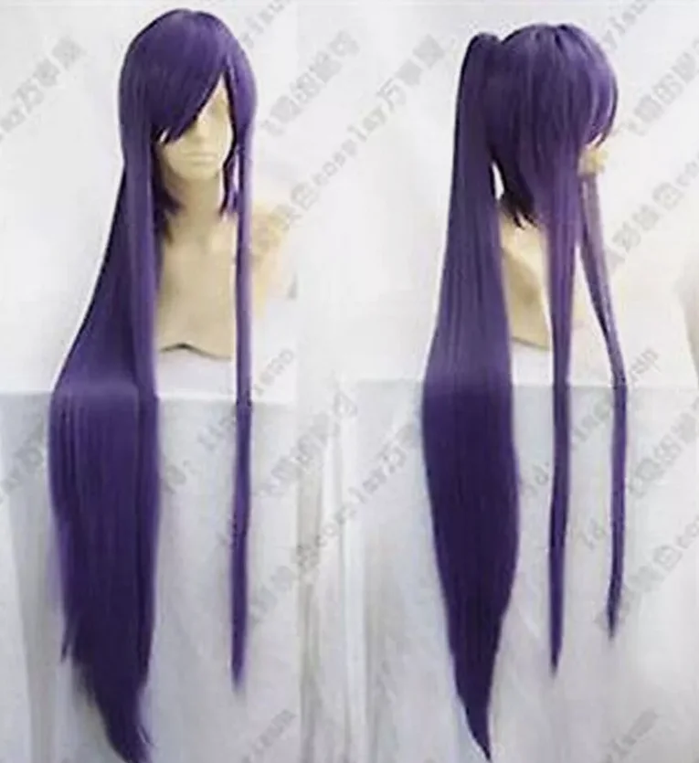 Purple Cosplay Wig Clip On Ponytails Anime Long Straight Wig