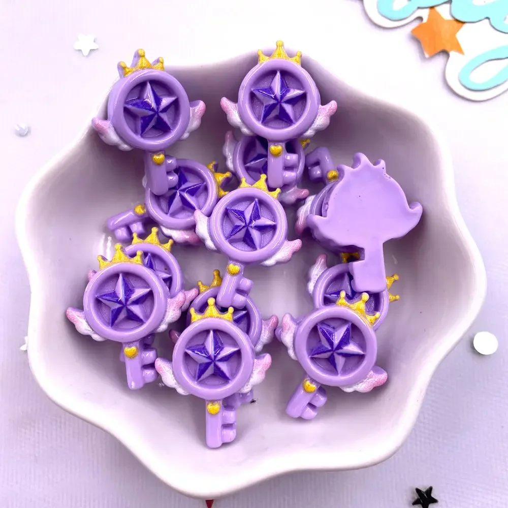 20PCS Resin Colorful Cartoon Love Magic Wand Flatback Stone Figurines DIY Hair Clip Scrapbook  Decor Jewelry Crafts Accessories