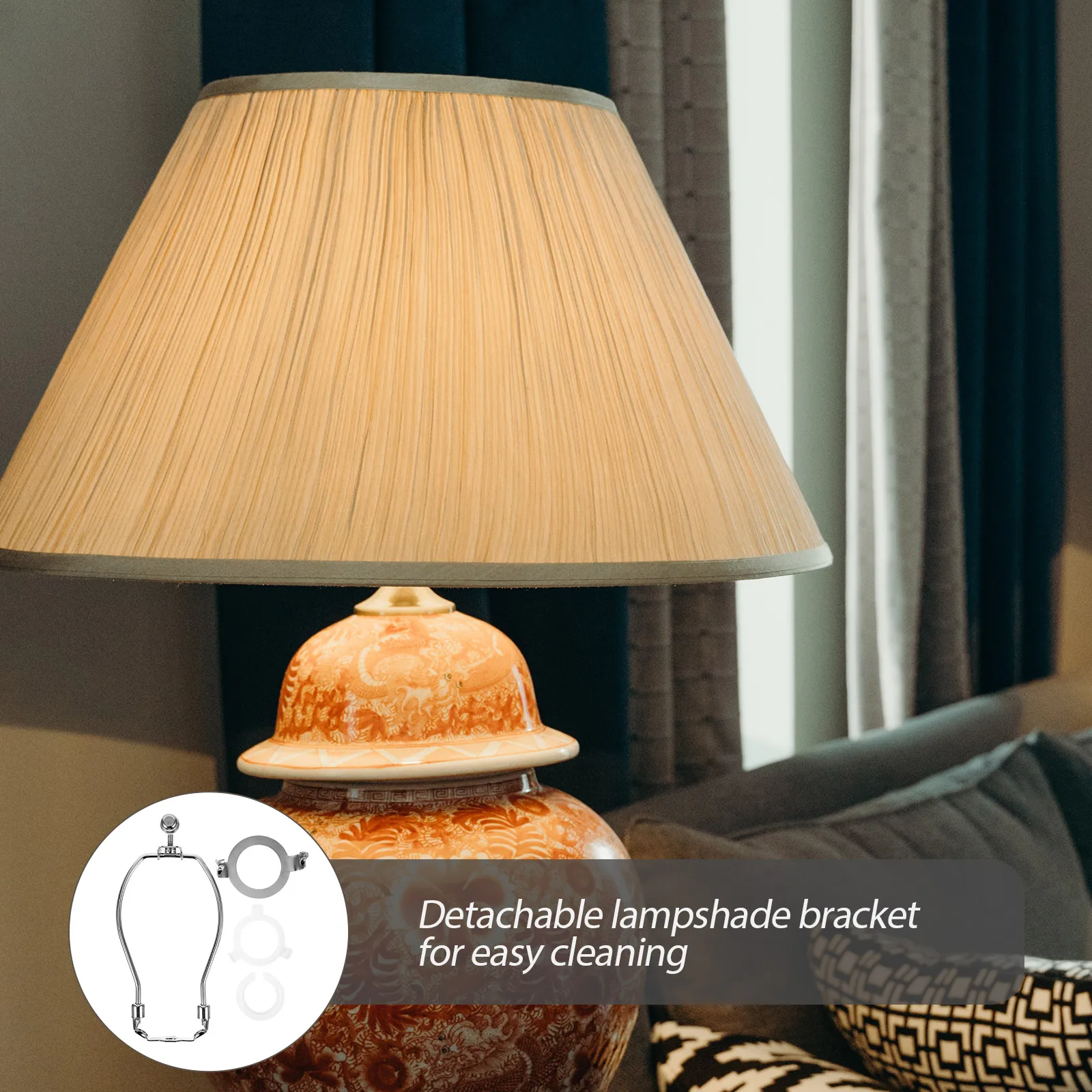 

Replacement Iron Lampshade Frame Stable Reliable Detachable Bracket Easy Maintenance Floor Table Lamps Personalized Matching