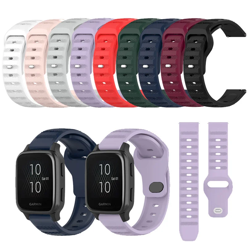 

Спортивный силиконовый ремешок 18 20 22 мм для Garmin Vivoactive 3 4 4s 5 6 Venu 2 2Plus 2s 3 3s SQ 2, музыкальные дышащие аксессуары для часов