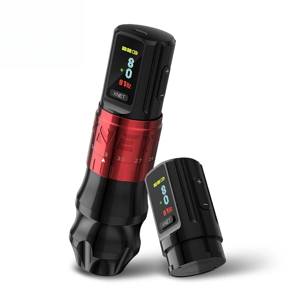 Professional Wireless Tattoo Machine Pen 2.4-4.2mm Strokes OLED Display 2400mAh Battery Lining Shadow For Tattoo