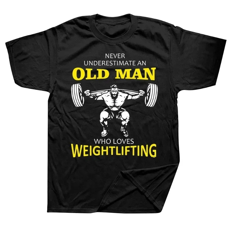 Graphic Breathable Streetwear Short Sleeve Birthday Gifts Casual Hipster Tees Mens Clothing Funny Old Man Weightlifting T Shirts