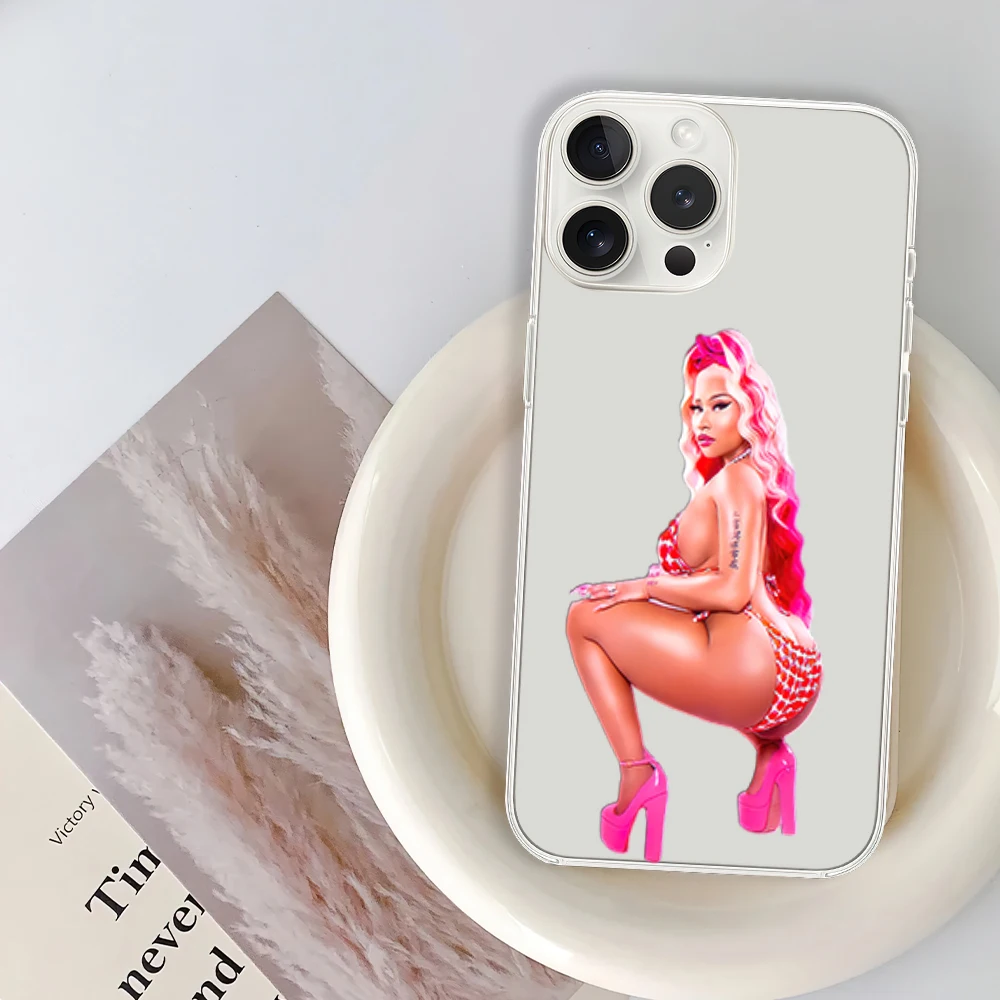 Rapper N-Nicki M-Minaj Phone Case for iPhone 12 11 13 14 15 16 Max Pro Plus Transparent Soft Shell image 3