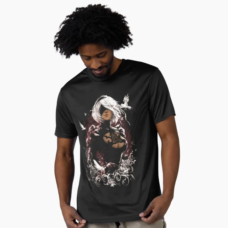 

Nier Automata 2B YoRHa Anime Gift t shirt Kawaii Waifu graphic tee 0322 Cyber Punk Y2K Clothes 100% cotton Large size Tops S-6XL