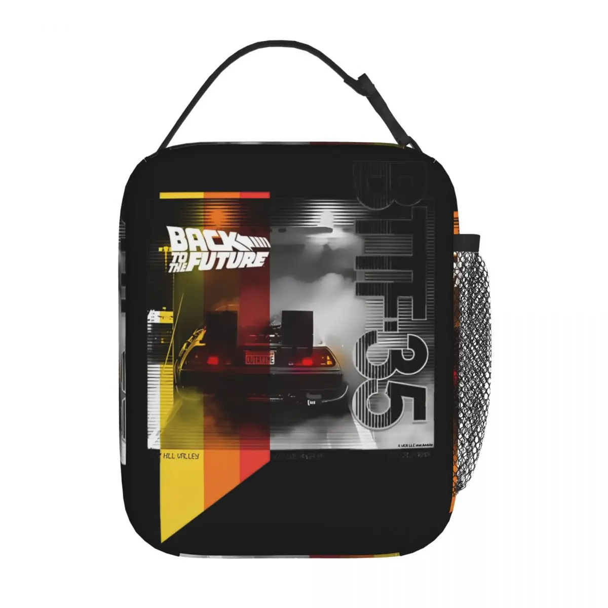 Back To The Future 35th Anniversary DeLorean Thermal Insulated Lunch Bag for School car Reusable Bento Box Cooler Lunch Box