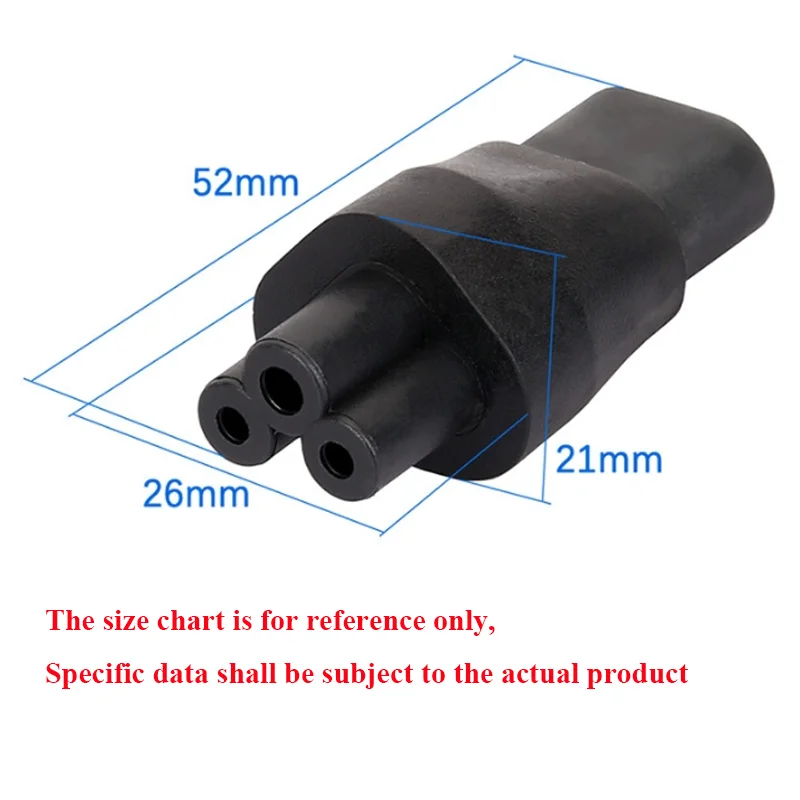 Conector de alimentación negro IEC320 C8 a C5 figura 8 a flor de ciruelo 3 orificios hembra a 2 pines macho adaptador de corriente enchufe convertidor