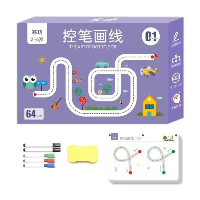 Letter Tracing For Kids Ages 3-5 Erasable Toddler Writing Tools PreK Workbook Early Education Toddler Writing Tools Pencil