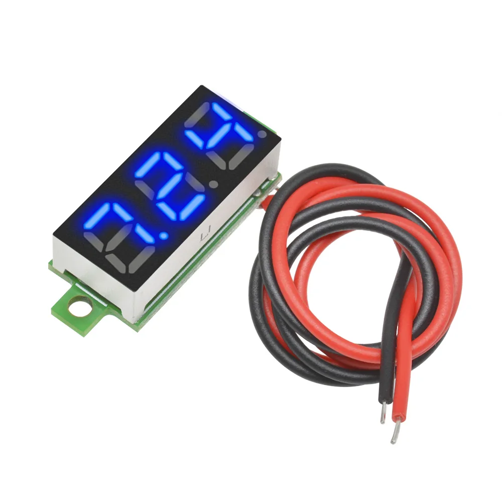 DC 2.5 V-30 V 0.28 cal LED woltomierz cyfrowy cyfrowy miernik napięcia Tester detektor 2 przewody 0.28 \'\'czerwony zielony niebieski żółty wyświetlacz