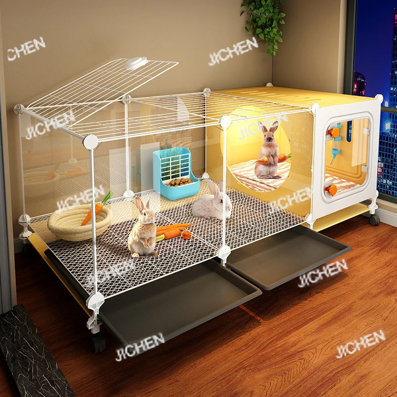 

Neu Transparent e Rabbit special cage with toilet Household large indoor pet luxury villaOffres temporaires limitées