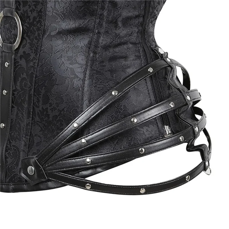 Steampunk Korset Gothic Korsetten Voor Dames Shapewear 11 Stalen Been Zijrits Overbust Zwart Rood Taille