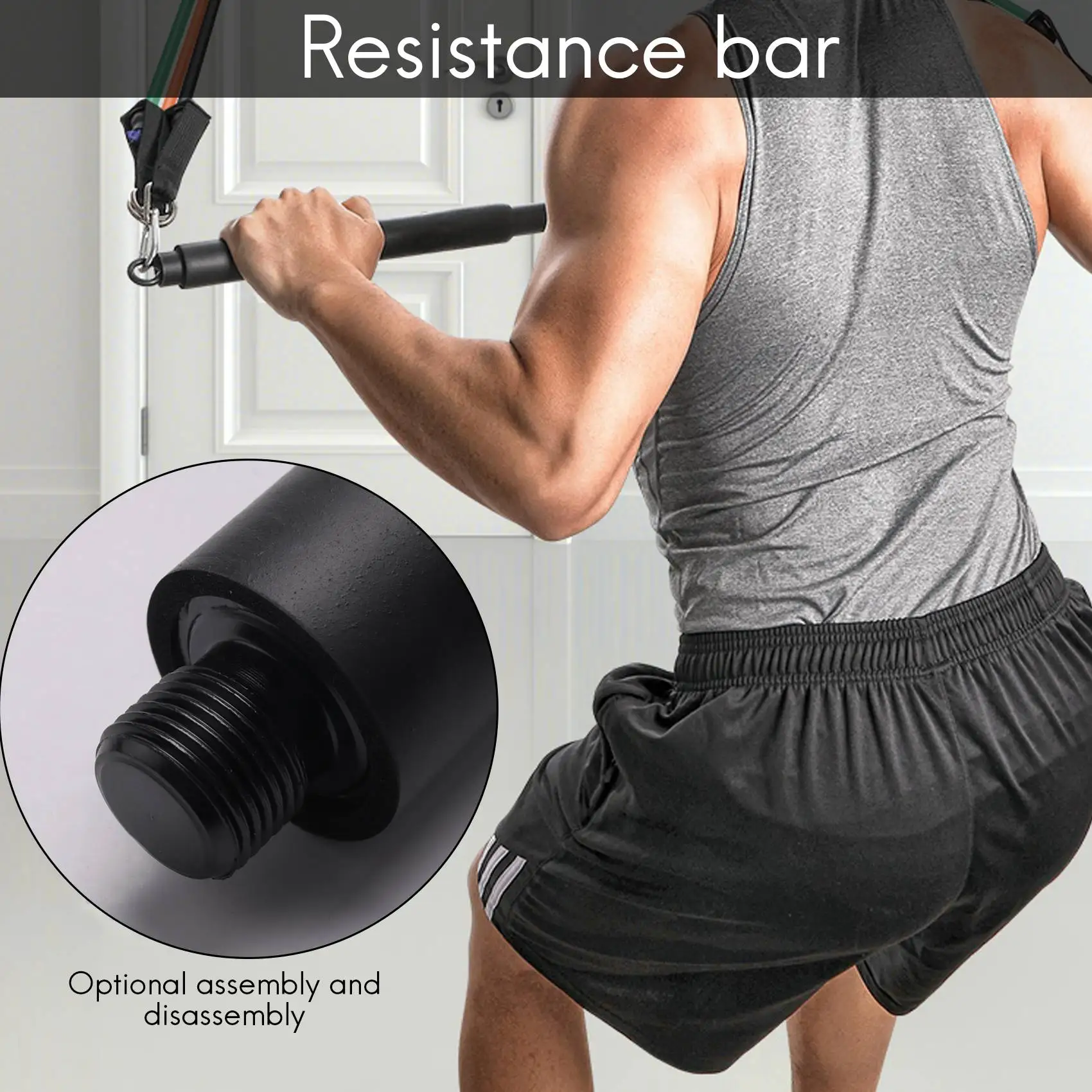 

ABVB-Workout Bar,Fitness Sport Pilates Exercise Stick Bar For Home Gym Workout Full Body Workout Power Lifting Resistance Bar